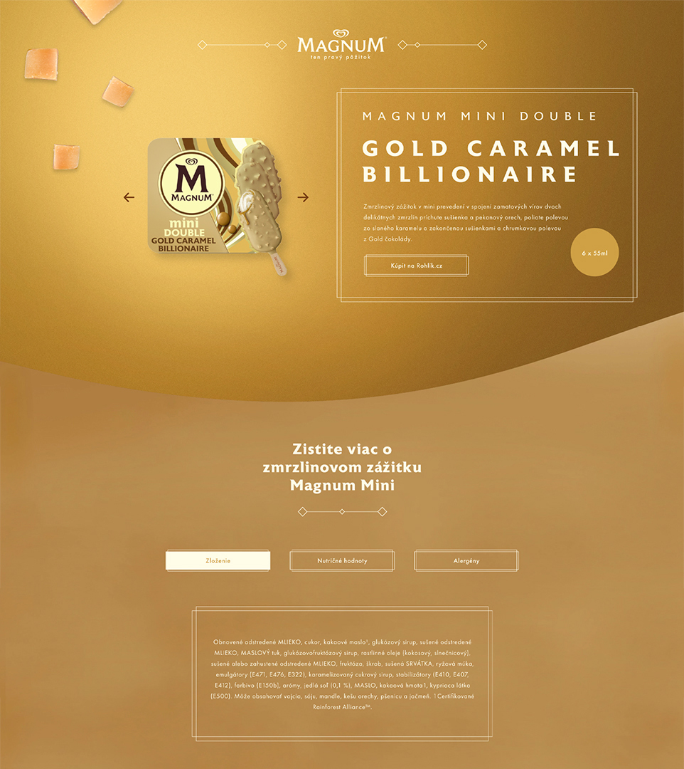Magnum Gold kampaňový one pager web