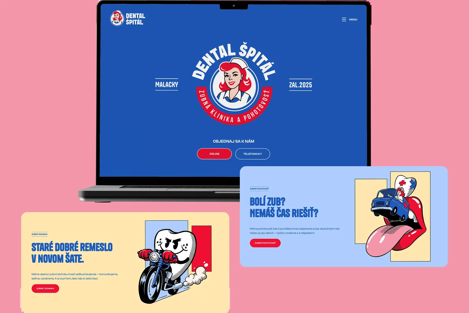 Dental Špitál – webová stránka zubní kliniky – Kreativa, Web